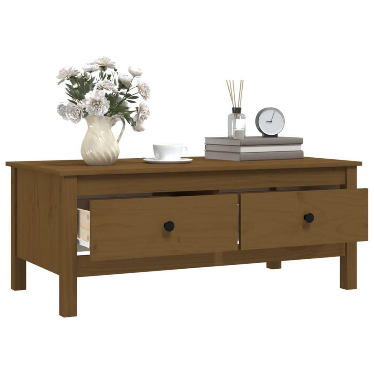 VIDAXL Table basse Marron miel 100x50x40 cm Bois massif de pin