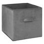 Voir la diapositive 3 : TOILINUX Lot de 2 cubes de rangement en tissu l.31 x h. 15 cm - Gris foncé chiné