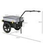 Voir la diapositive 3 : HOMCOM Remorque vélo remorque de transport pour vélo 144L x 59l x 80H cm barre d'attelage universelle acier oxford noir