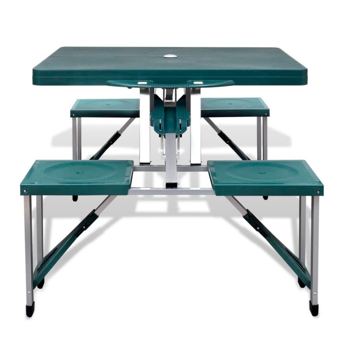 VIDAXL Ensemble de table pliable de camping avec 4 tabourets aluminium