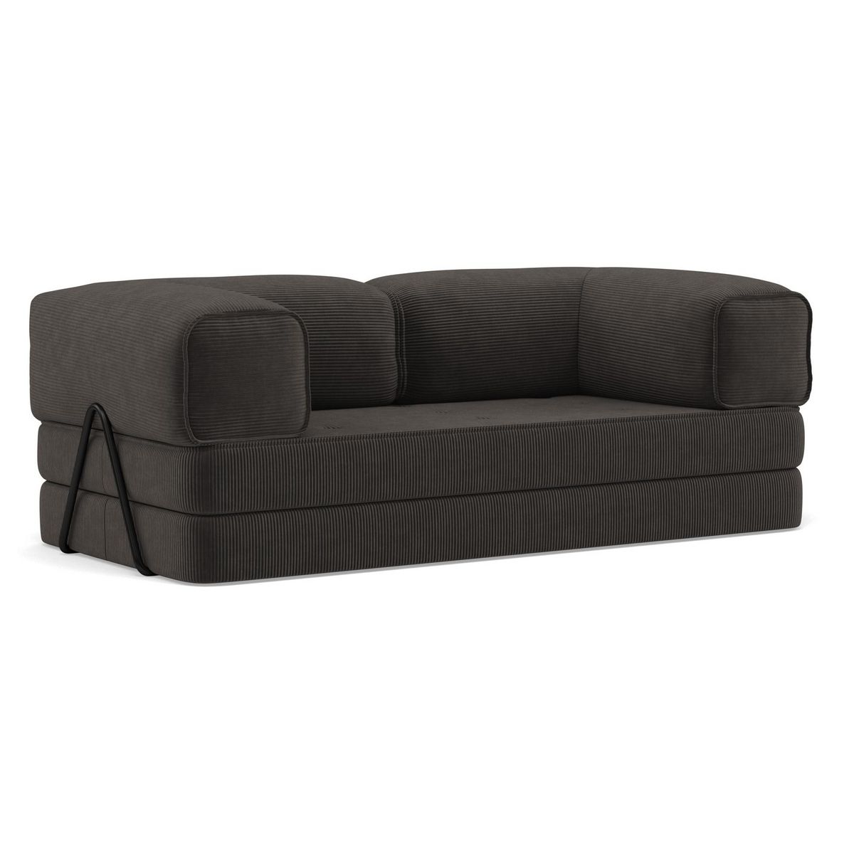 LISA DESIGN Poppy - canapé 3 places convertible en velours côtelé