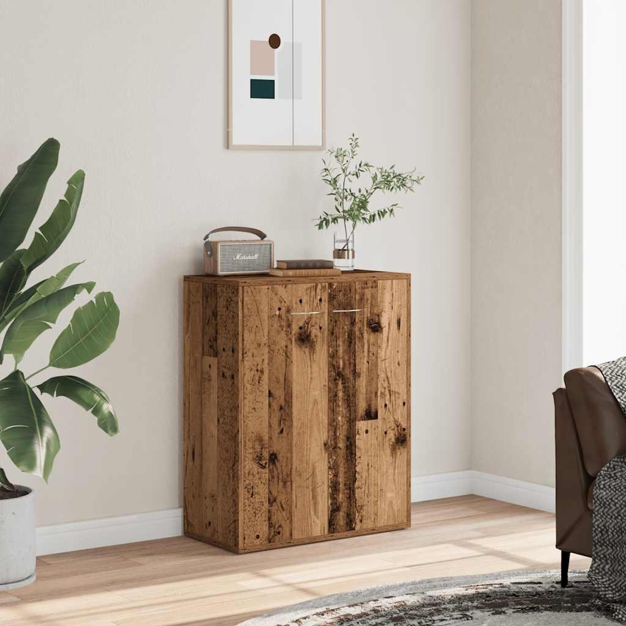 Voir la diapositive 3 : VIDAXL Buffet vieux bois 60x30x75 cm bois d'ingenierie