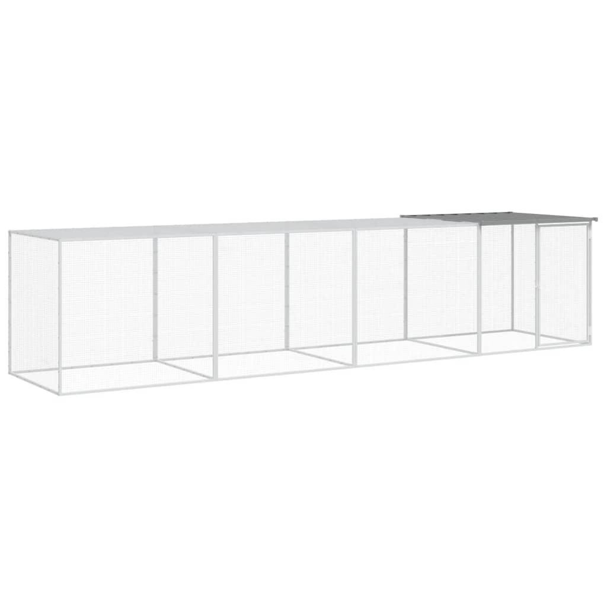 Voir la diapositive 2 : VIDAXL Poulailler avec toit gris clair 403x98x90 cm acier galvanise