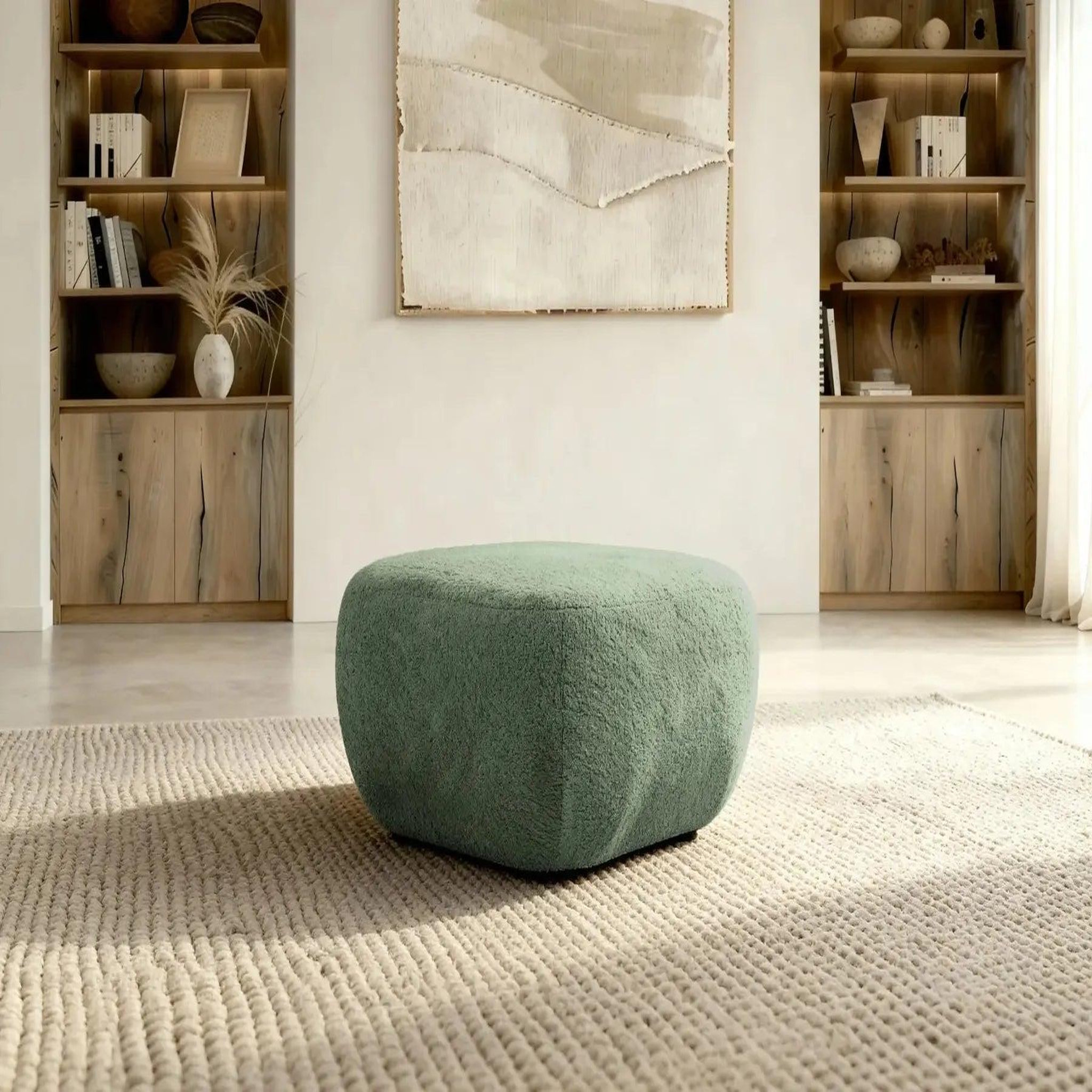 Voir la diapositive 3 : CASANOVA PARIS Santiago - pouf tissu bouclette
