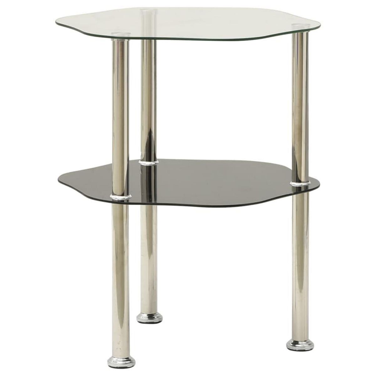 VIDAXL Table 2 niveaux Transparent et noir 38x38x50 cm Verre trempe