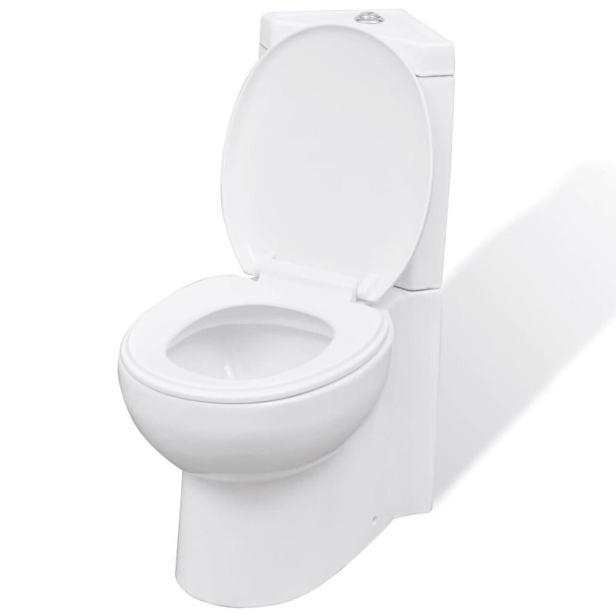 VIDAXL Toilette d'angle en ceramique pour salle de bains blanc