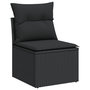 Voir la diapositive 2 : VIDAXL Canape de jardin sans accoudoirs coussins noir resine tressee