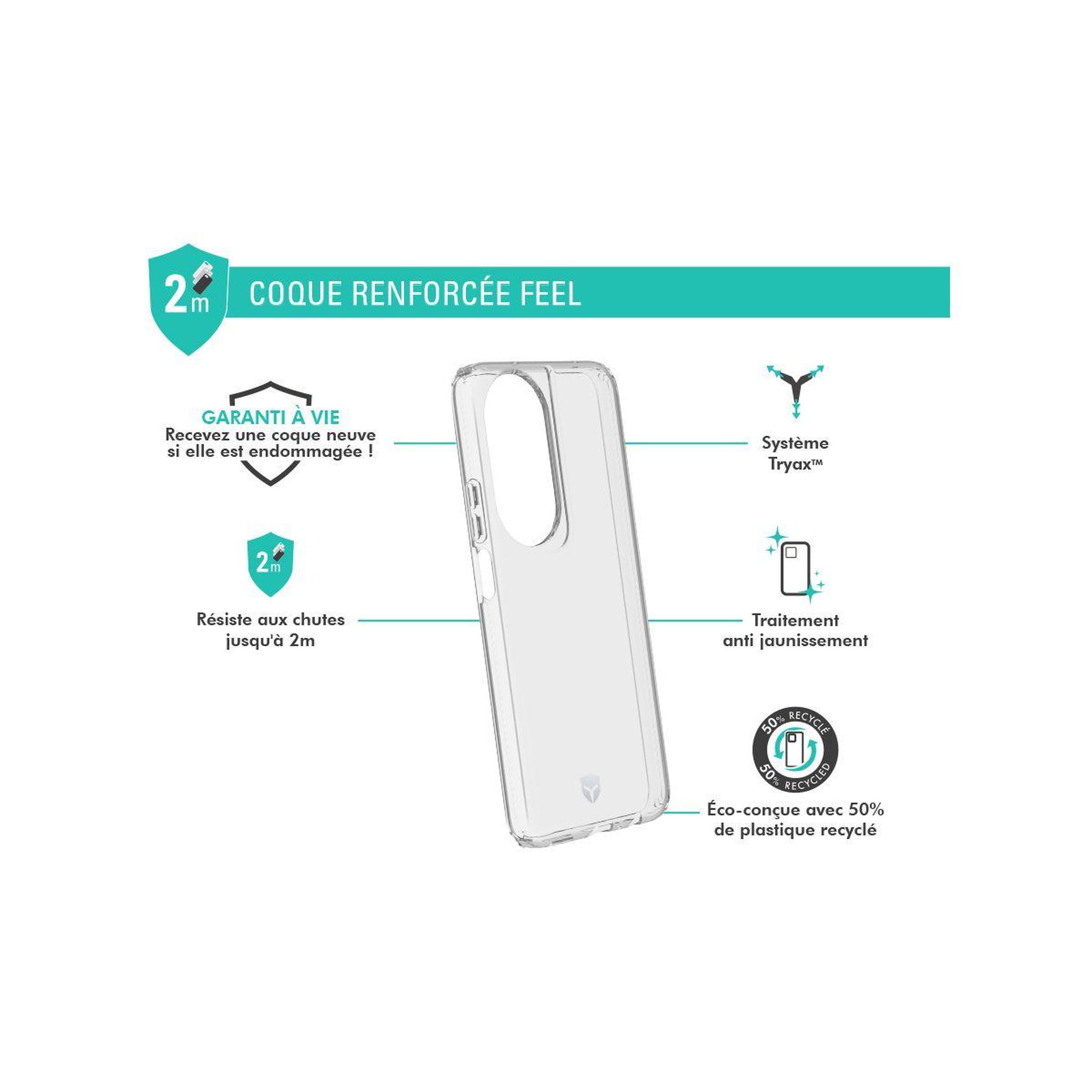 Voir la diapositive 2 : FORCE CASE Coque honor 90 smart transparente