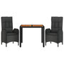 Voir la diapositive 3 : VIDAXL Ensemble a manger de jardin avec coussins 3 pcs Noir