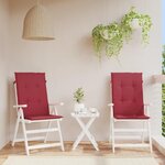 VIDAXL Coussins de chaise de jardin a dossier haut lot de 2 bordeaux