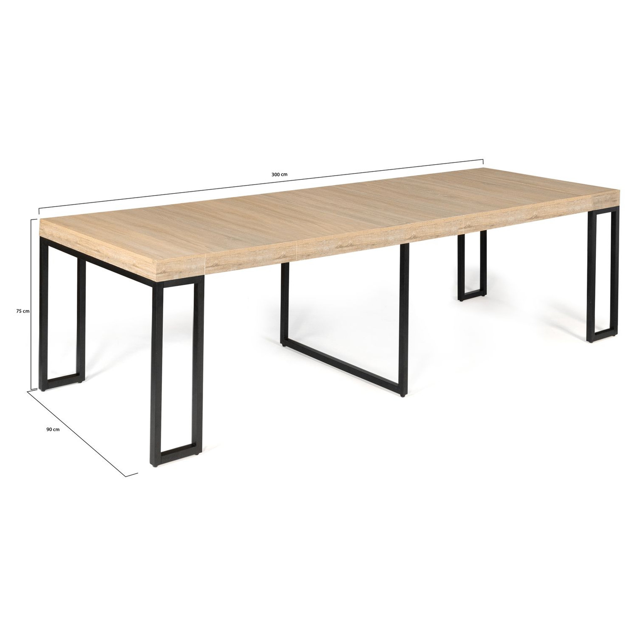 Voir la diapositive 8 : Table console extensible avec rallonges style industriel 45/300 cm HOUSTON  