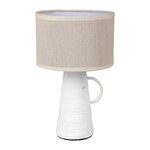 OSTARIA Lampe amphore métal Abisko blanche beige