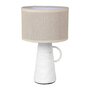 Voir la diapositive 1 : OSTARIA Lampe amphore métal Abisko blanche beige