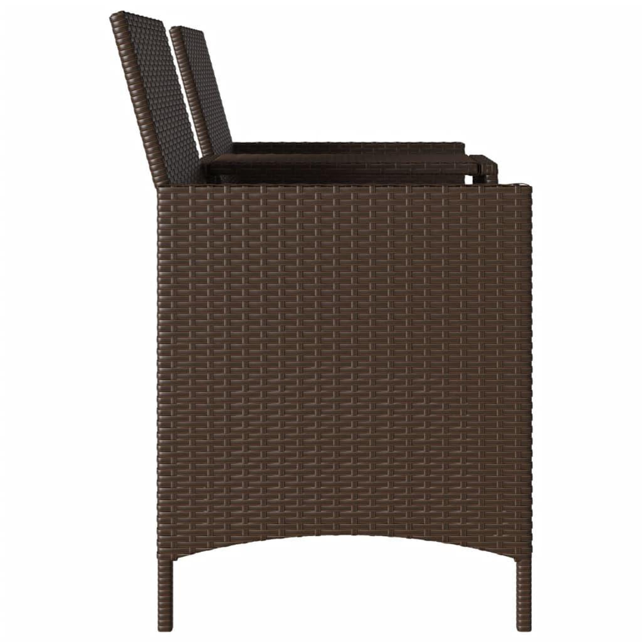 Voir la diapositive 5 : VIDAXL Canape de jardin 2 places avec table et coussins resine tressee