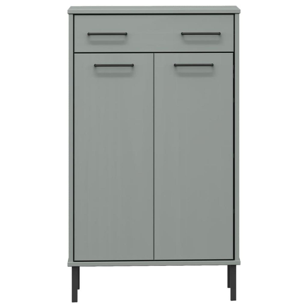 VIDAXL Etagere a chaussures et pieds en metal Gris Bois de pin OSLO