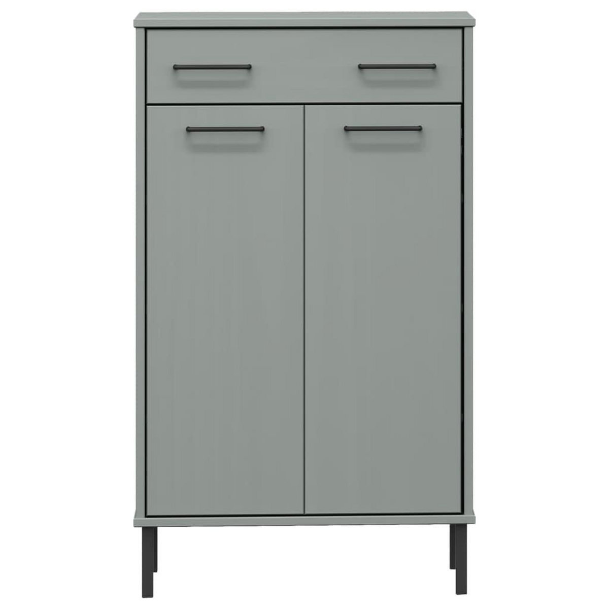 VIDAXL Etagere a chaussures et pieds en metal Gris Bois de pin OSLO