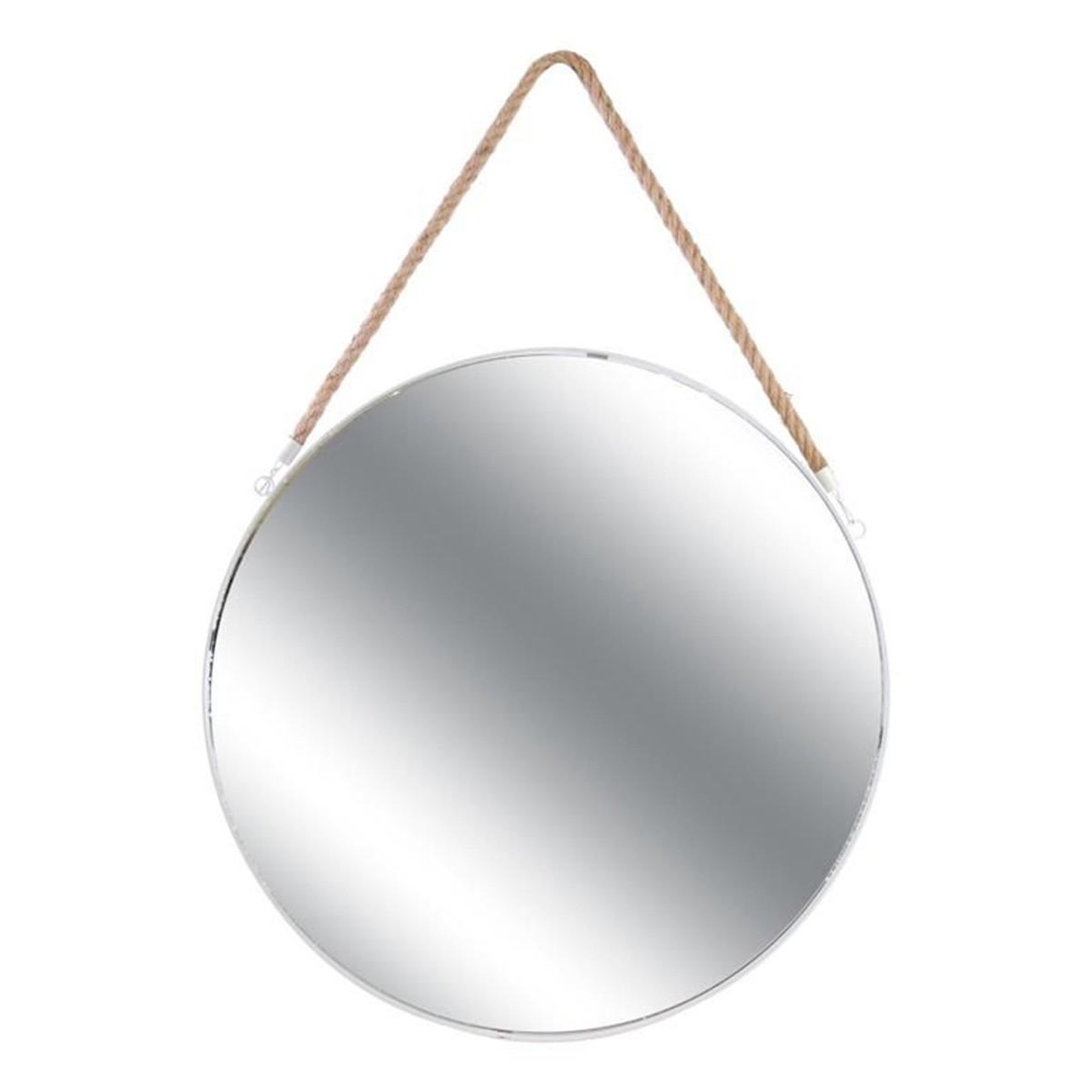 The Home Deco Factory Miroir Mural avec Anse  Jonc  50cm Blanc