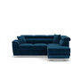 Voir la diapositive 1 : BEST MOBILIER Baoji - canapé d'angle droit 5 places convertible avec têtières et coffre en velours côtelé