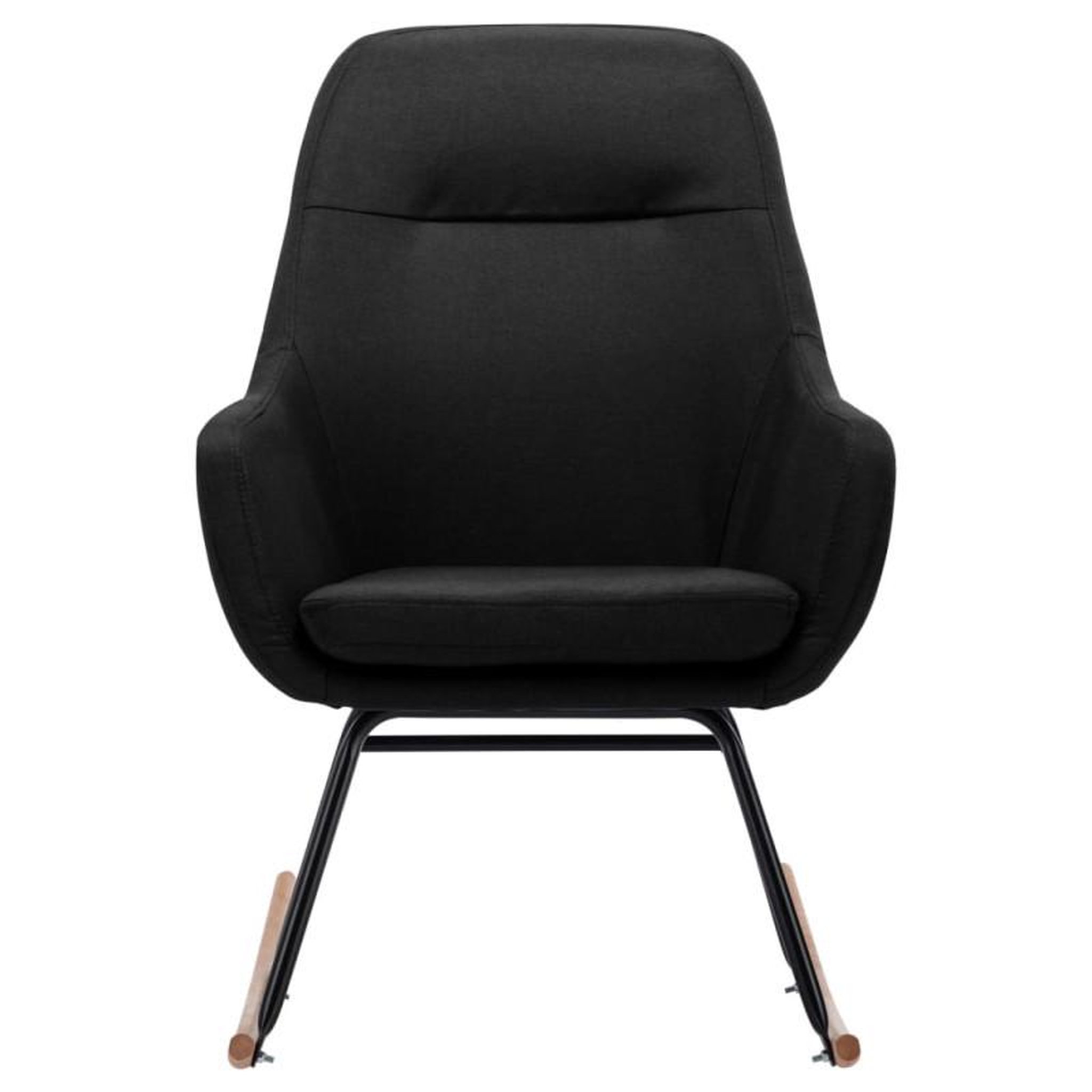 Voir la diapositive 3 : VIDAXL Chaise à bascule Noir Tissu