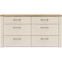 Voir la diapositive 3 : MARKET24 Commode - NELLEKE - 6 tiroirs - Sable / Bois - L156,3 x P41,3 x H83,1 cm