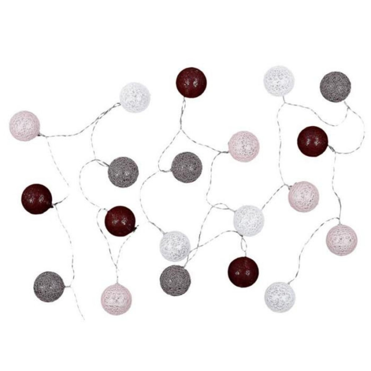 Paris Prix Guirlande Lumineuse à Led  20 Boules  372cm Bordeaux