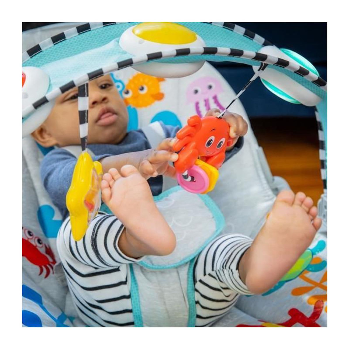 BABY EINSTEIN Transat balancelle - BABY EINSTEIN - Ocean Explorers Kick to It Opus Musical Infant to Toddler Rocker - Enfants de 0 a 30 mois