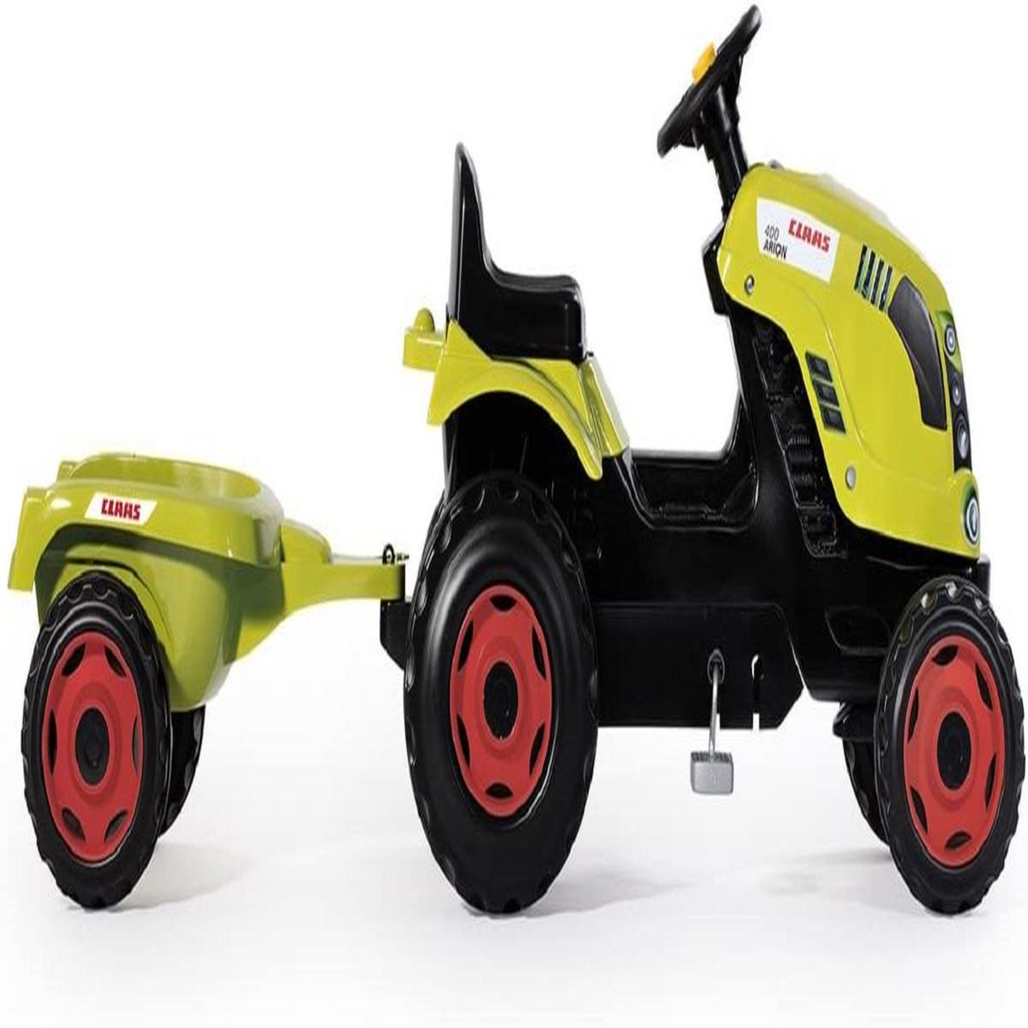 Voir la diapositive 2 : SMOBY Tracteur Claas farmer XL vert et sa remorque