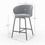 Voir la diapositive 4 : Rendez vous déco Lot de 2 chaises pour îlot central en tissu gris foncé 68 cm-Cécilia