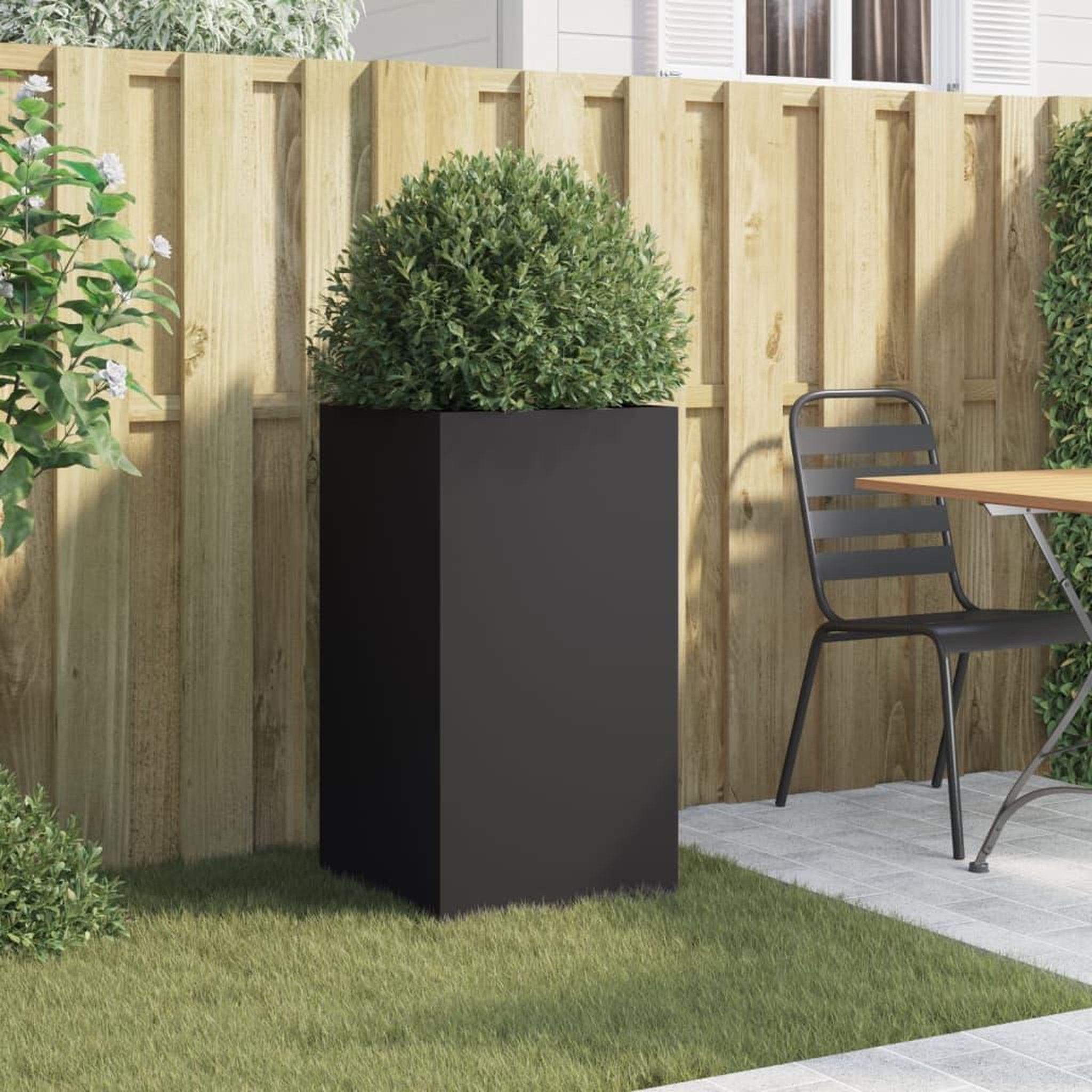 Voir la diapositive 3 : VIDAXL Jardiniere noir 42x38x75 cm acier