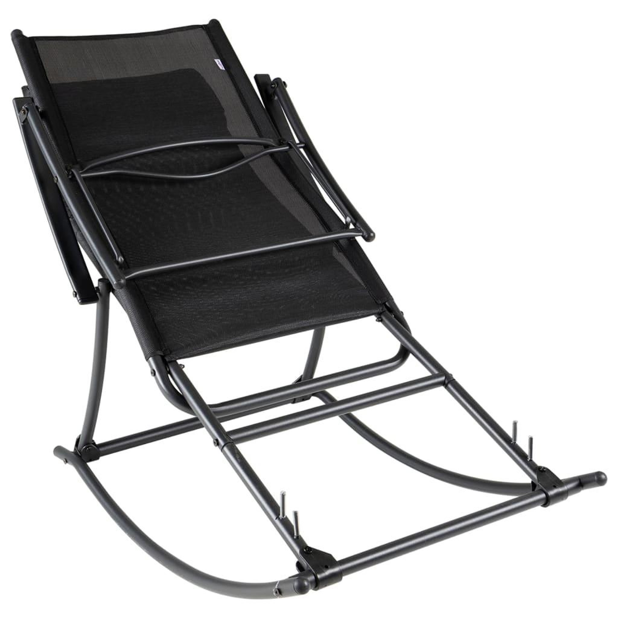 Voir la diapositive 3 : VIDAXL Chaise a bascule de jardin acier et textilene noir