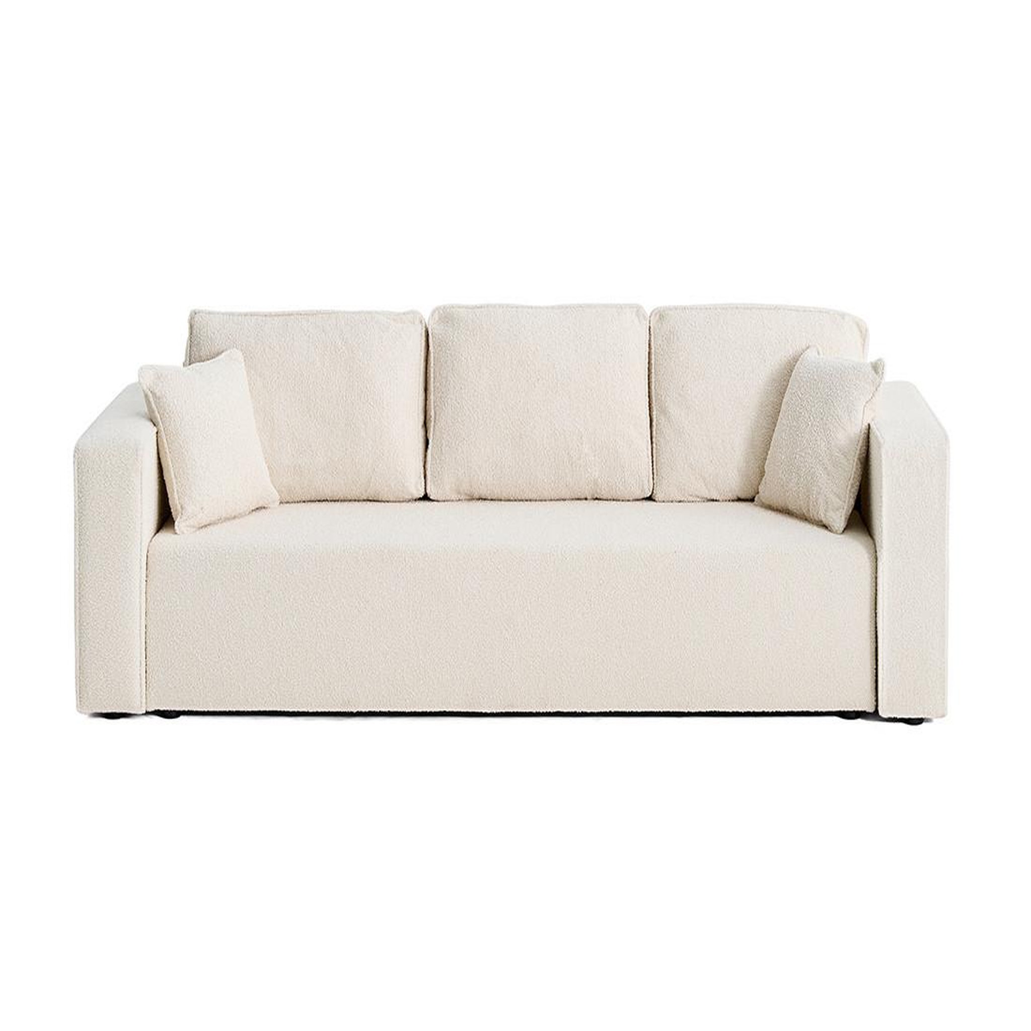 Voir la diapositive 1 : BEST MOBILIER Topaze - canapé 3 places - convertible avec coffre - en tissu bouclette