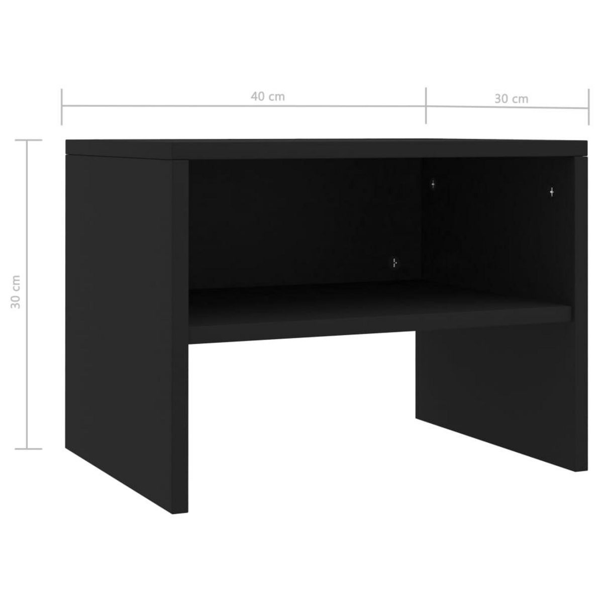 VIDAXL Tables de chevet 2 pcs Noir 40x30x30 cm Bois d'ingenierie