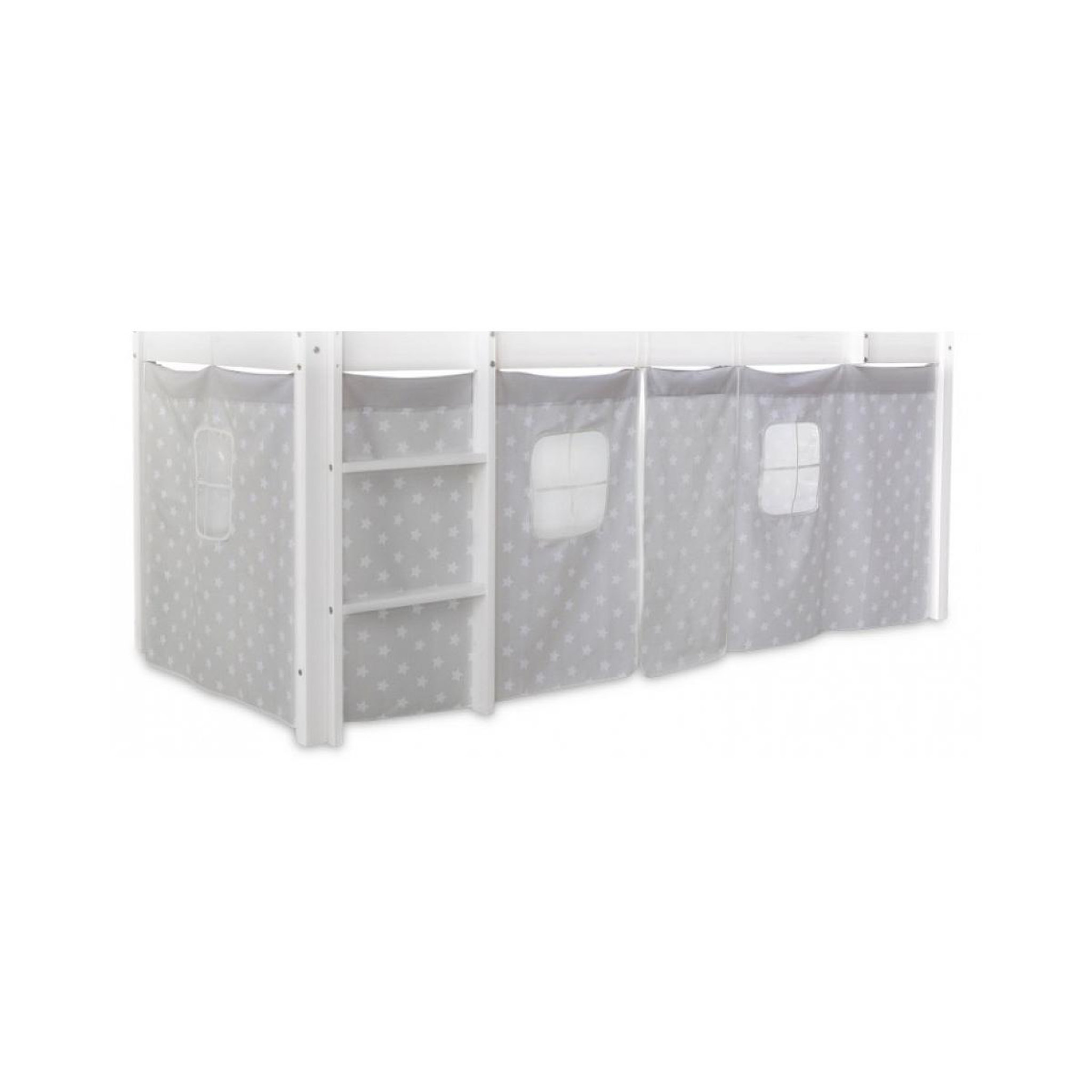 HomeStyle4U Rideau de lit pour lit mezzanine en coton Etoiles grises