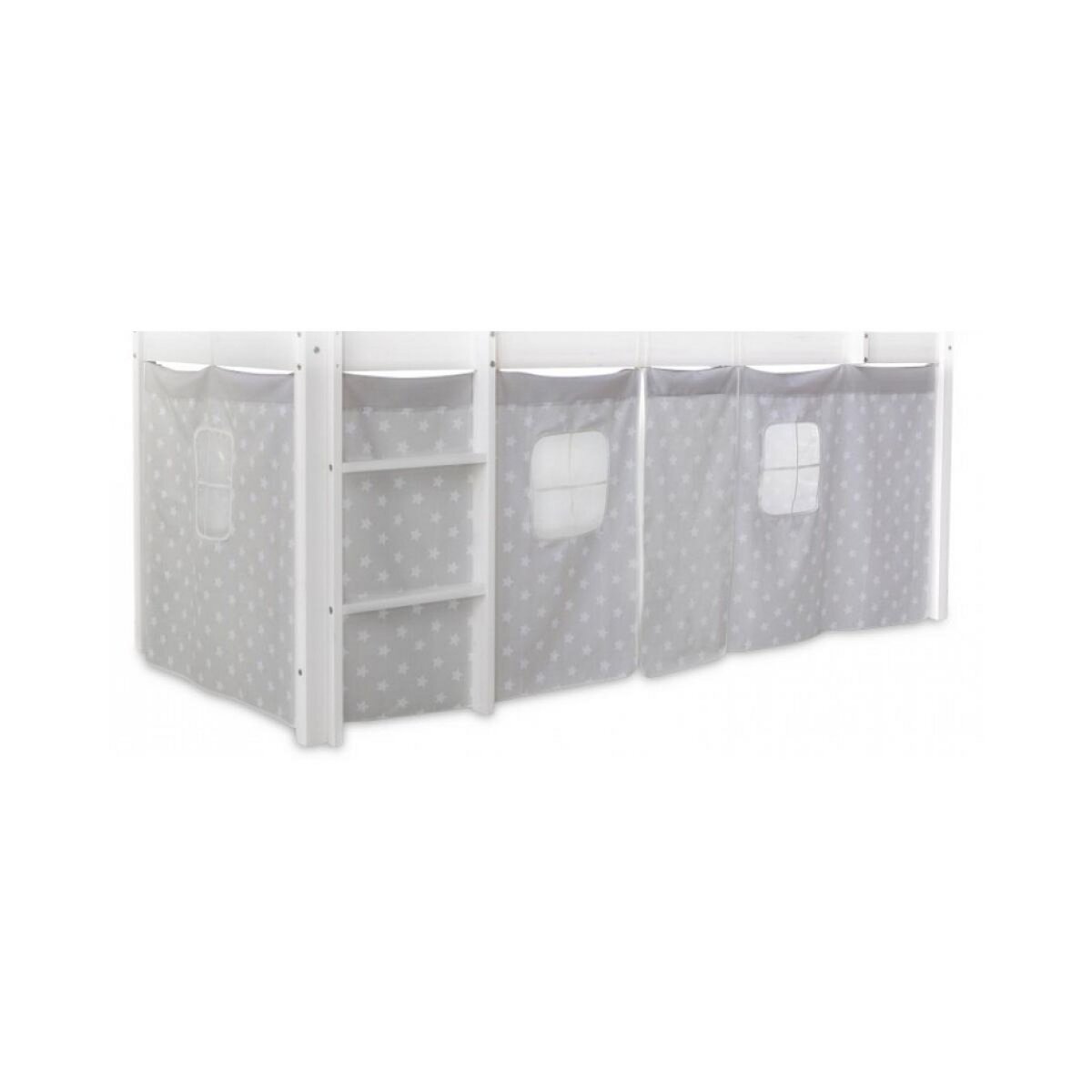 HomeStyle4U Rideau de lit pour lit mezzanine en coton Etoiles grises