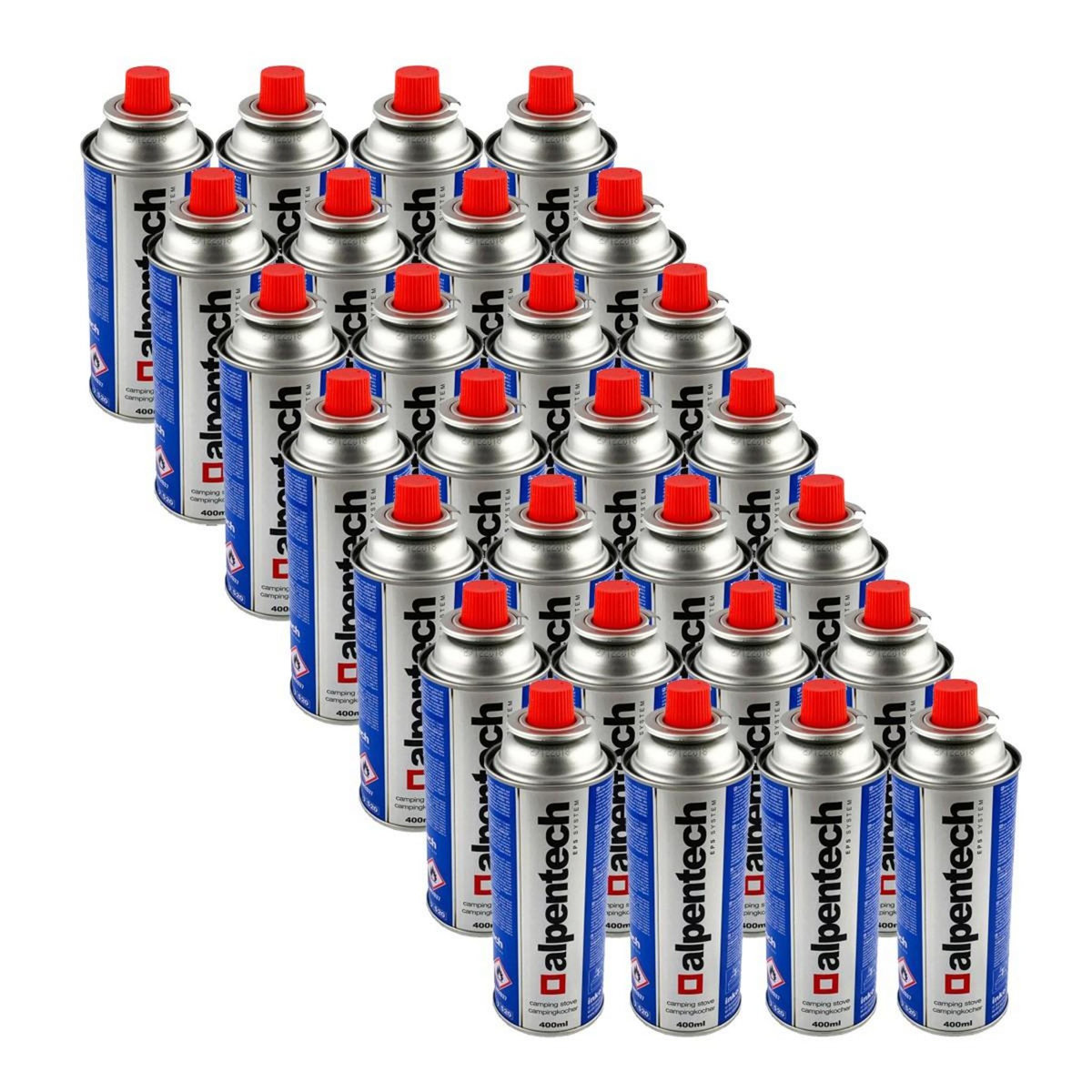 ALPENTECH Pack de 28 Cartouches de gaz 250g Butane Bouteille de gaz Camping Réchaud Désherbeur ALPENTECH