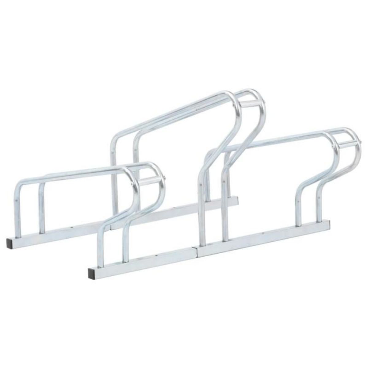 VIDAXL Support de vélo au sol autoportant pour 3 vélos acier galvanisé