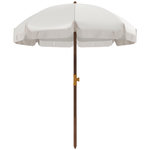 OUTSUNNY Parasol droit de plage jardin style bohème à franges UV40+ crème