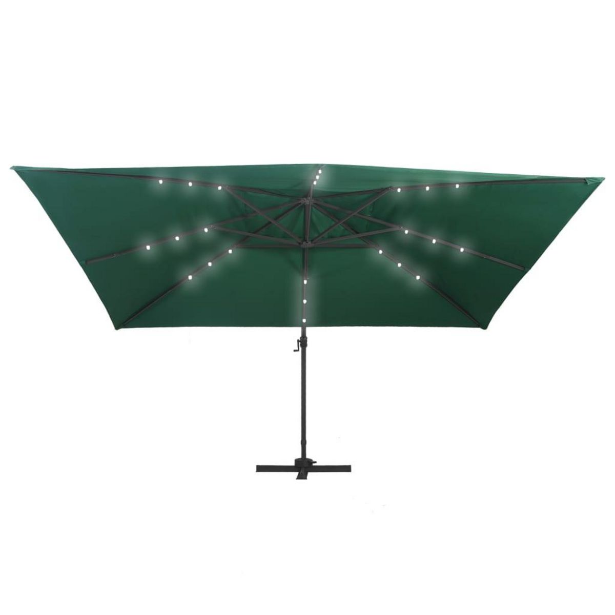 VIDAXL Parasol de jardin en porte-a-faux lumieres LED mat en aluminium