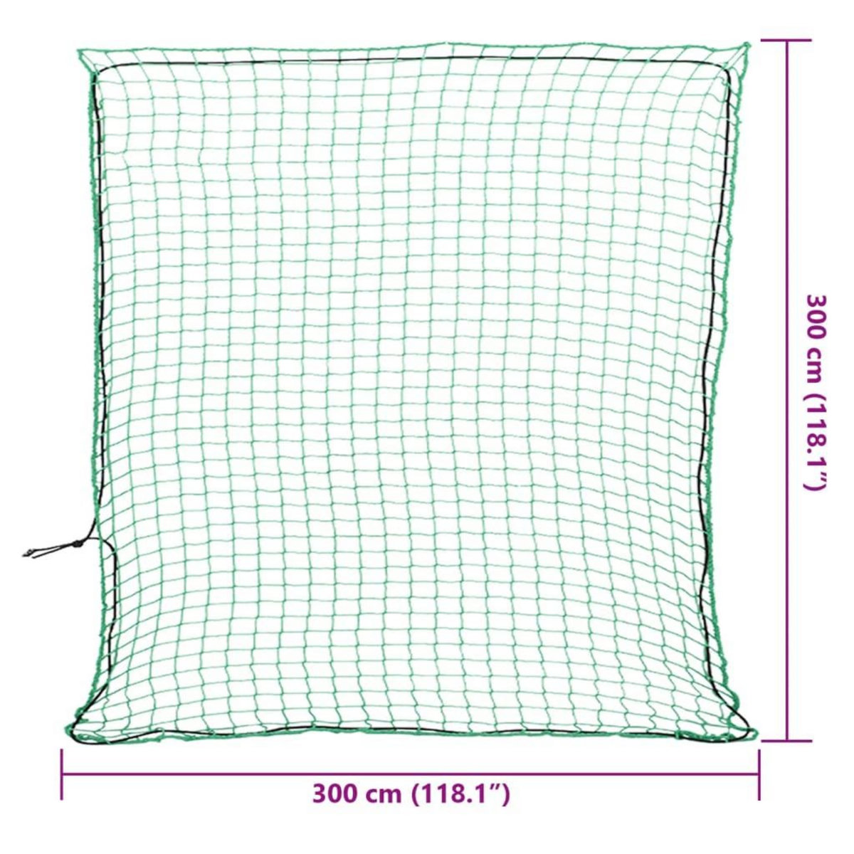 VIDAXL Filet pour remorque avec corde elastique vert 3x3 m PP