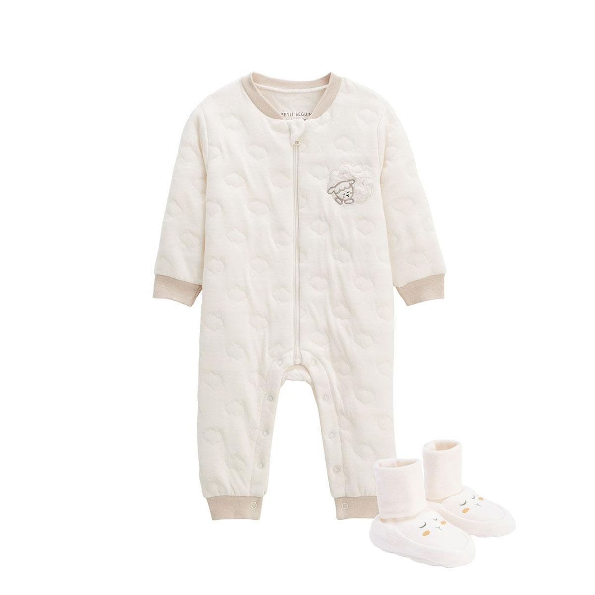 Petit Béguin Combinaison bébé en molleton et chaussons Câlins