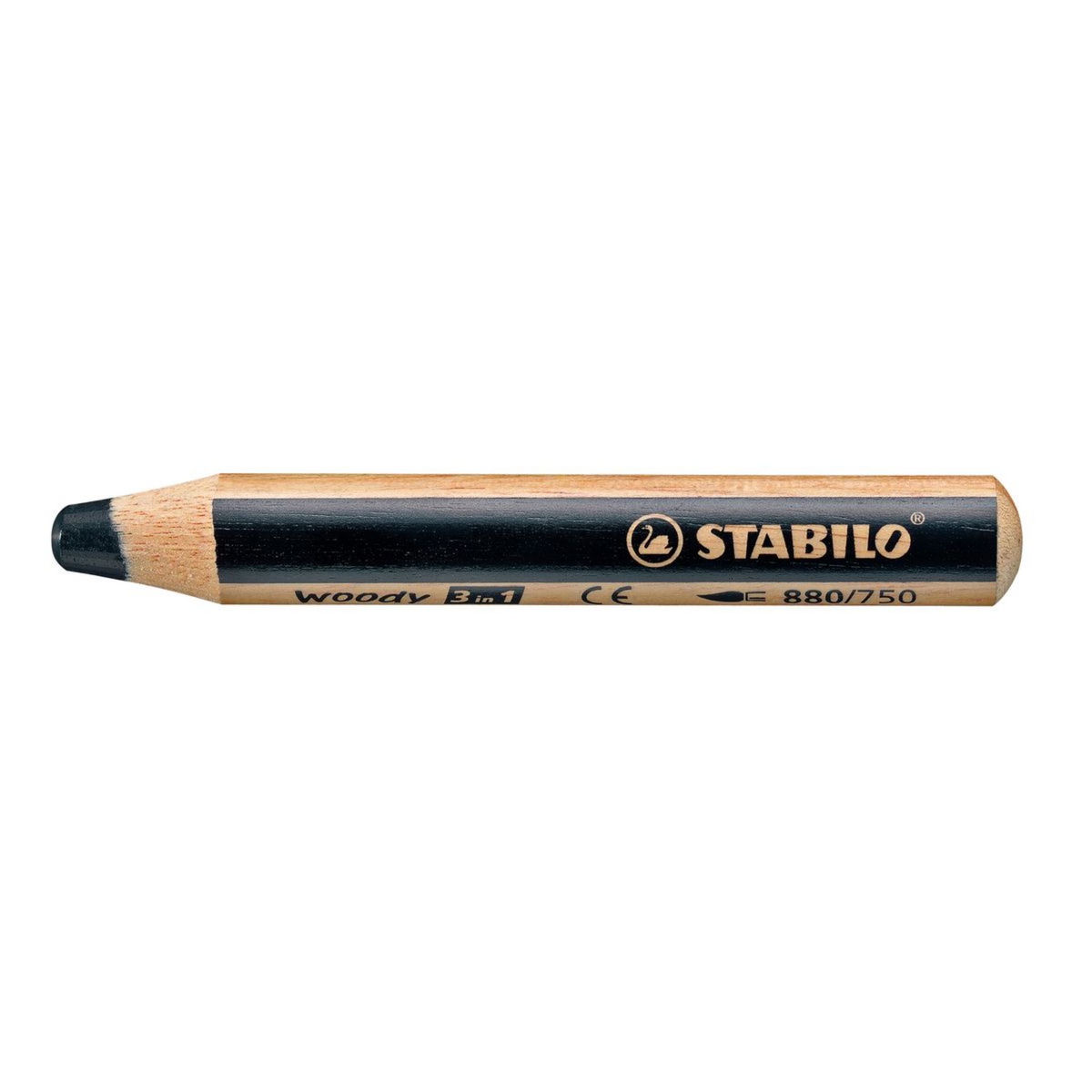 STABILO Lot de 4 Woody 3 en 1 + taille-crayon + chiffonnette