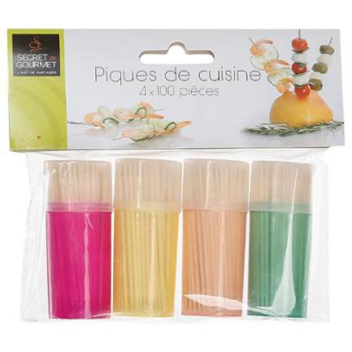FIVE Lot de 4 Pots à Cure-Dents  Teath  6cm Multicolore
