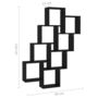 Voir la diapositive 6 : VIDAXL Etagere murale cube Noir 90x15x119 cm Bois d'ingenierie