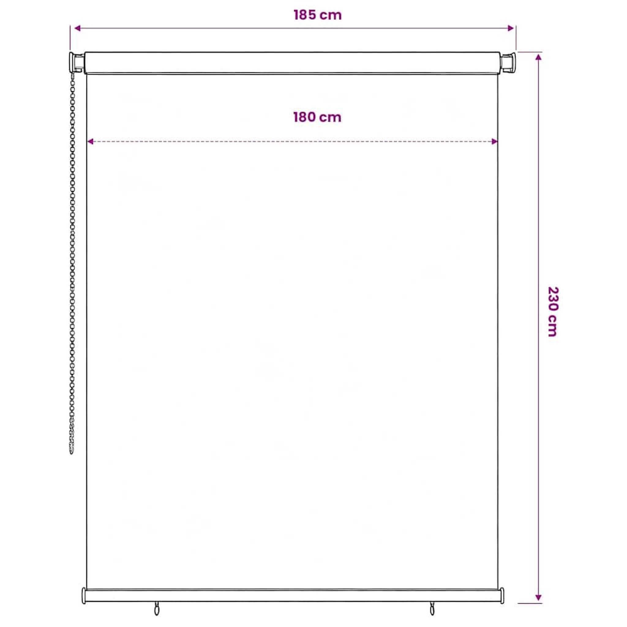 Voir la diapositive 6 : VIDAXL Store roulant d'exterieur 185 (l) x 230 (h) cm vert fonce hdpe
