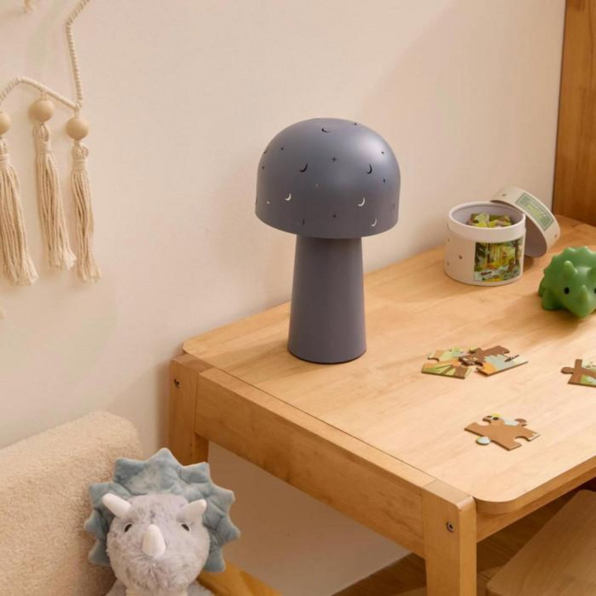 Atmosphera Kids Lampe à Poser Enfant Champignon  Starry  27cm Bleu