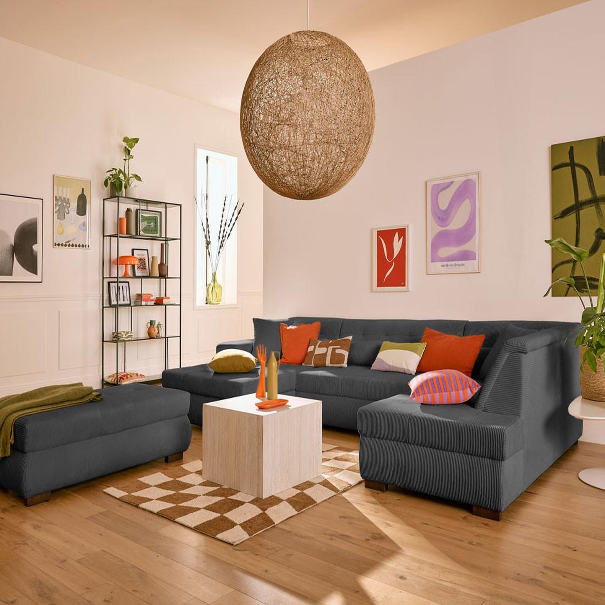 Voir la diapositive 4 : LISA DESIGN Vermont - pouf d'appoint - en velours côtelé