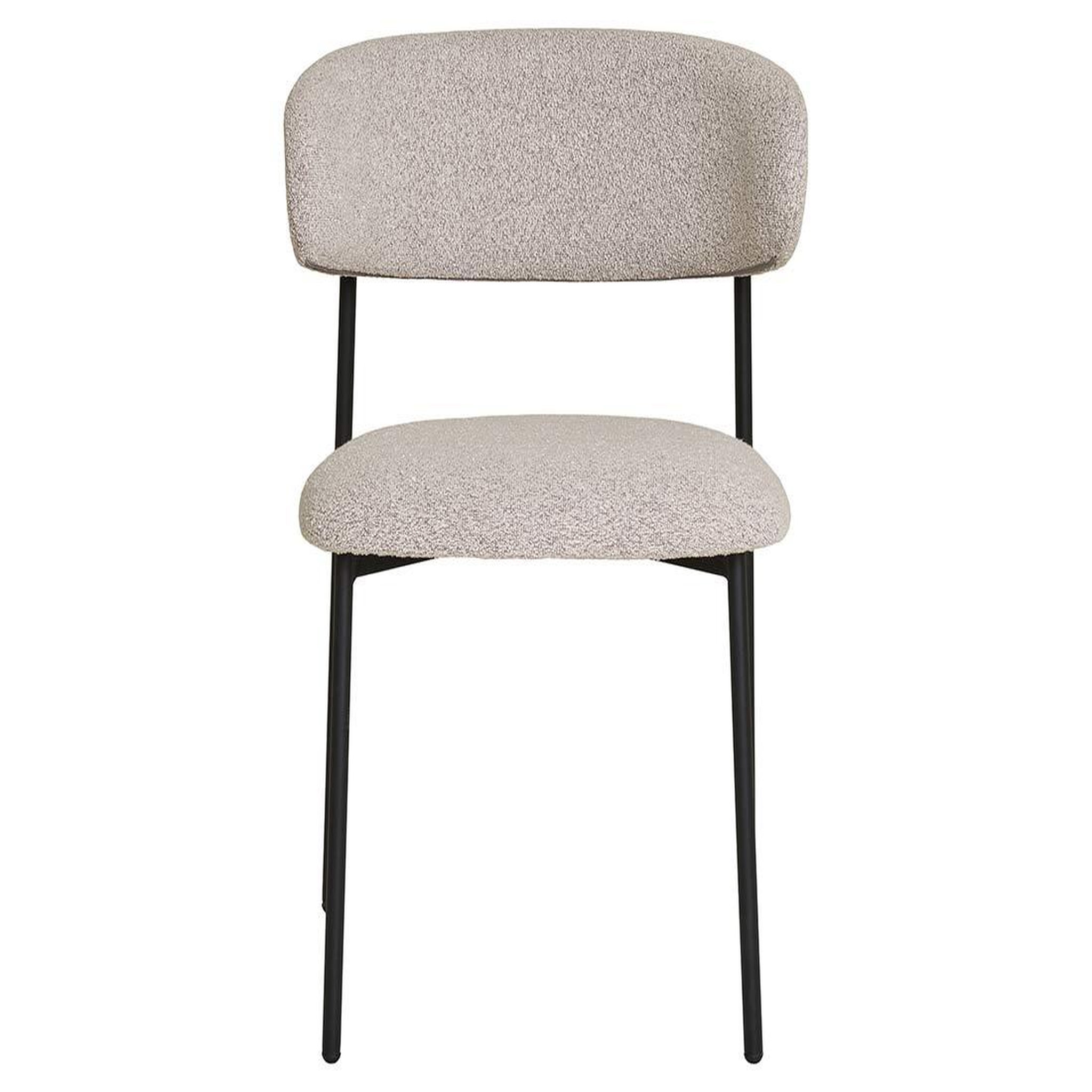 Voir la diapositive 4 : BEST MOBILIER Erica - lot de 2 chaises en tissu bouclette - pieds en acier