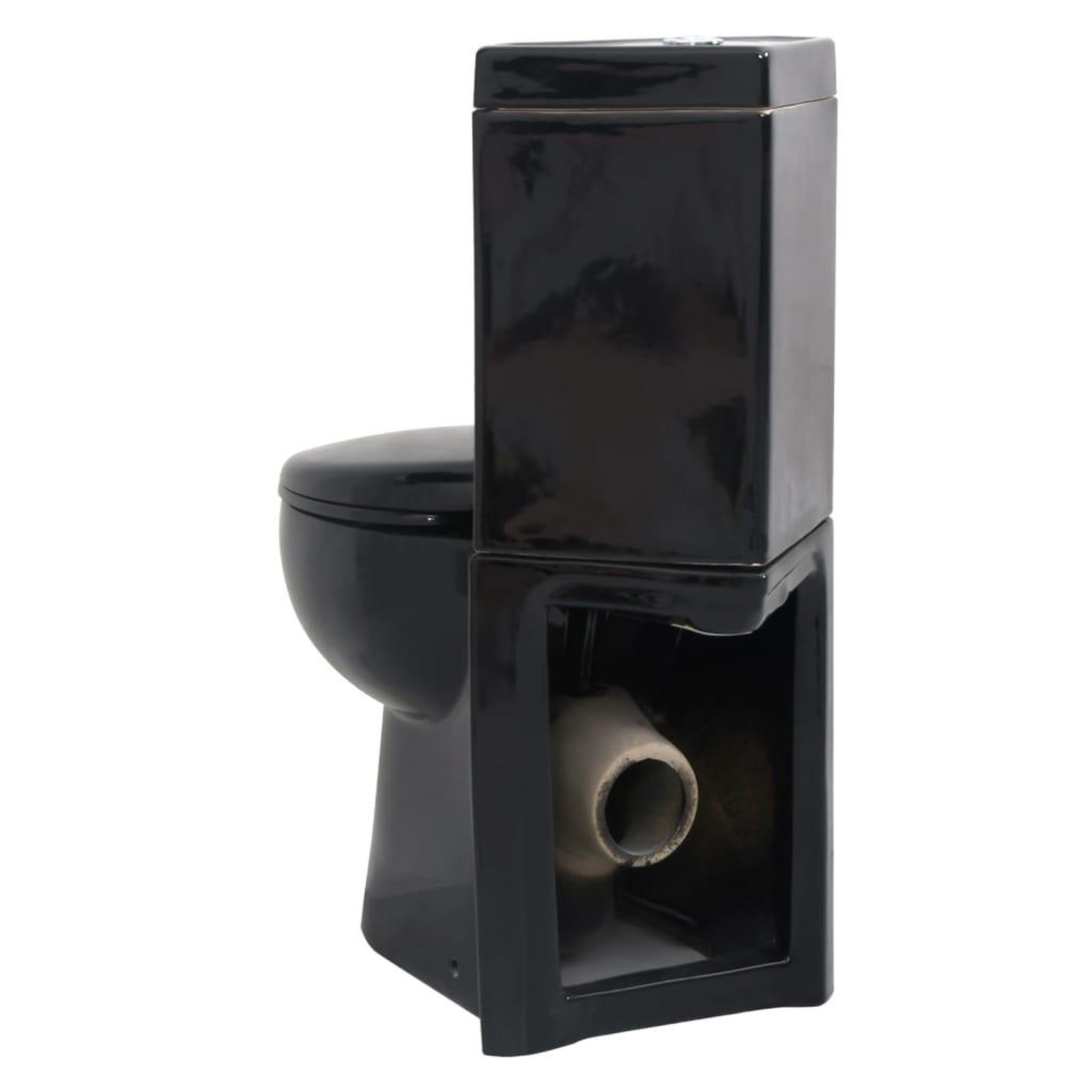 Voir la diapositive 5 : VIDAXL Toilette d'angle en ceramique pour salle de bains noir