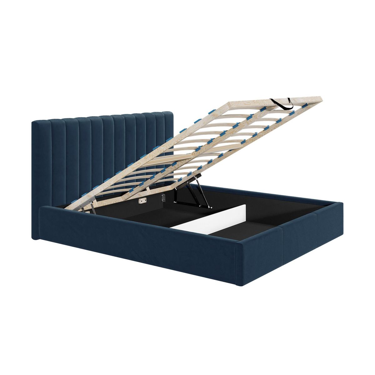 BEST MOBILIER Rosario - lit coffre - 140x200 - sommier inclus - en velours