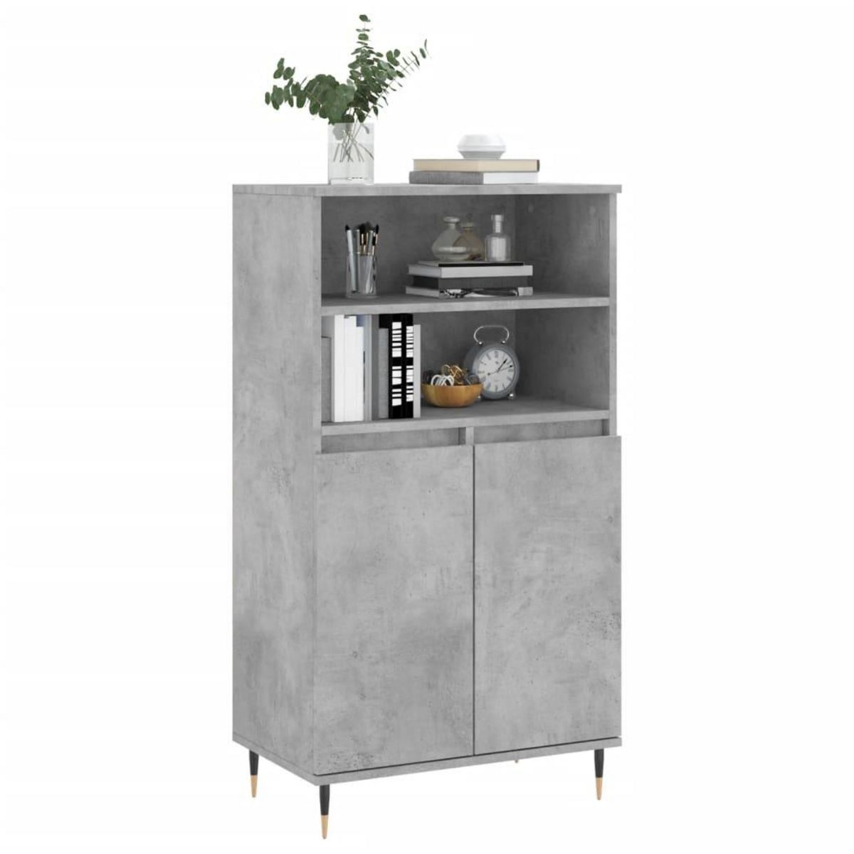 VIDAXL Buffet haut Gris beton 60x36x110 cm Bois d'ingenierie